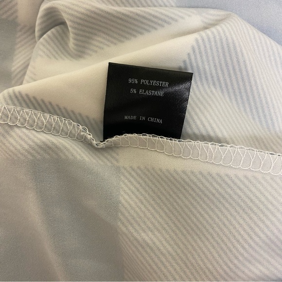 UDEAR Navy & White Buffalo Check Empire-Waist V-Neck Hooded Tunic Women size XXL - Picture 5 of 7